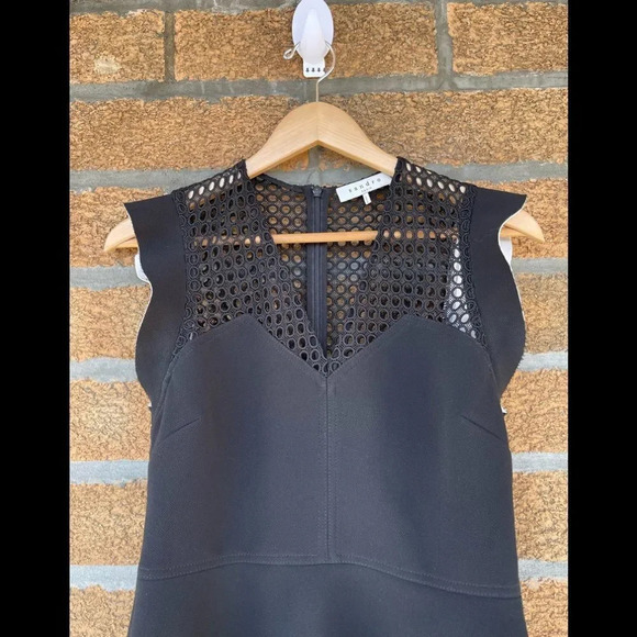Sandro paris black mesh dress size 3 - Picture 3 of 14